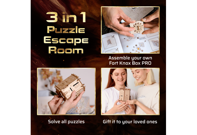 Fort Knox Pro Puzzle Box Challenging Multi Step Puzzle Box Ewcape Room  Style 