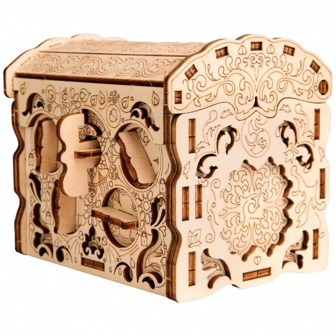 Images and photos of Wooden Secret TREASURE BOX, 3D PUZZLE KIT FOR SELF-ASSEMBLY. ESC WELT.