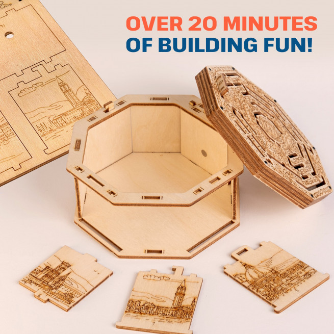 Images and photos of Wooden Secret MAZE BOX, 3D PUZZLE KIT FOR SELF-ASSEMBLY. ESC WELT.