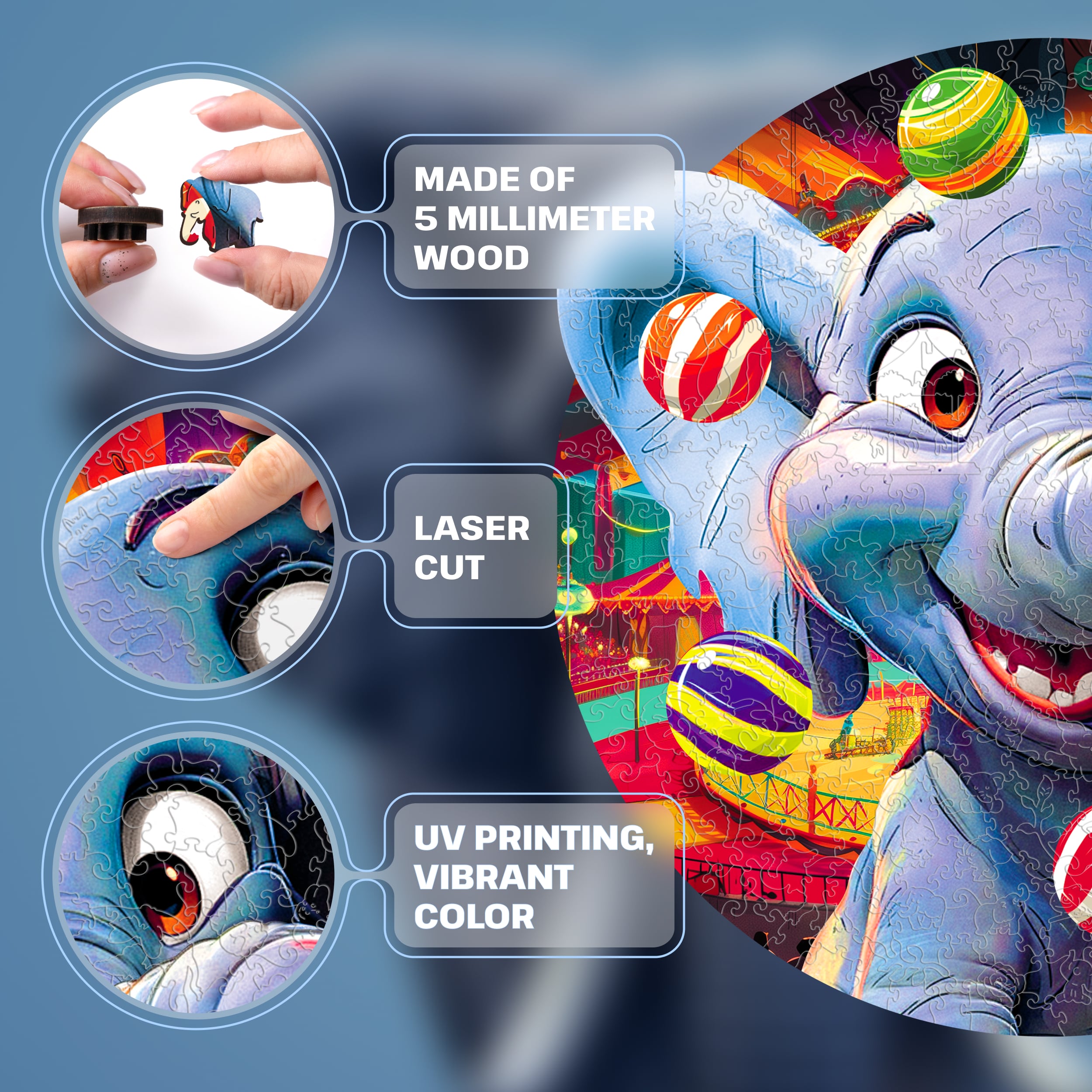 Images and photos of Funny Elephant Puzzle 500 pieces. ESC WELT.