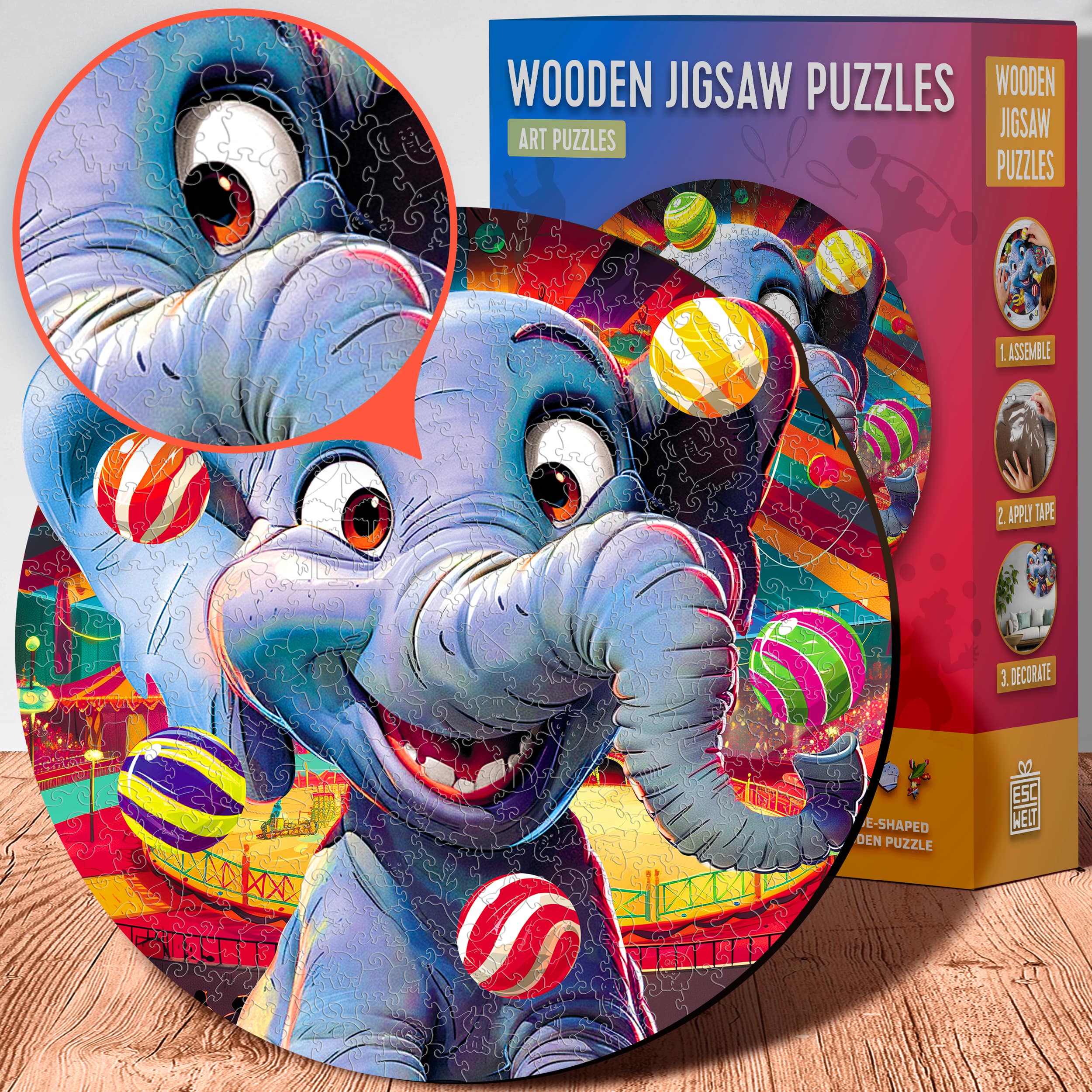 Images and photos of Funny Elephant Puzzle 500 pieces. ESC WELT.