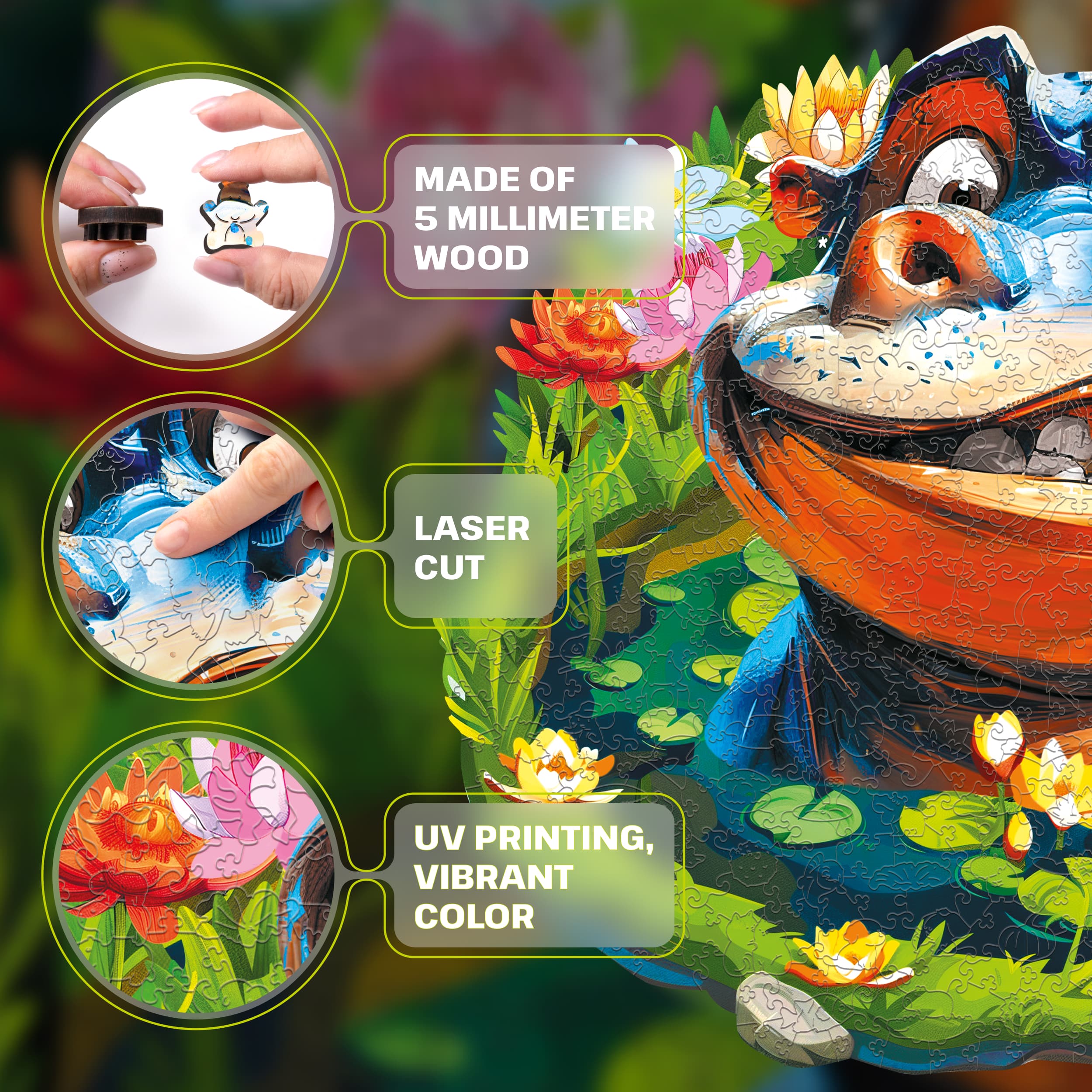 Buy Funny Hippo Puzzle 500 pieces $60 00 Best Wooden and Escape