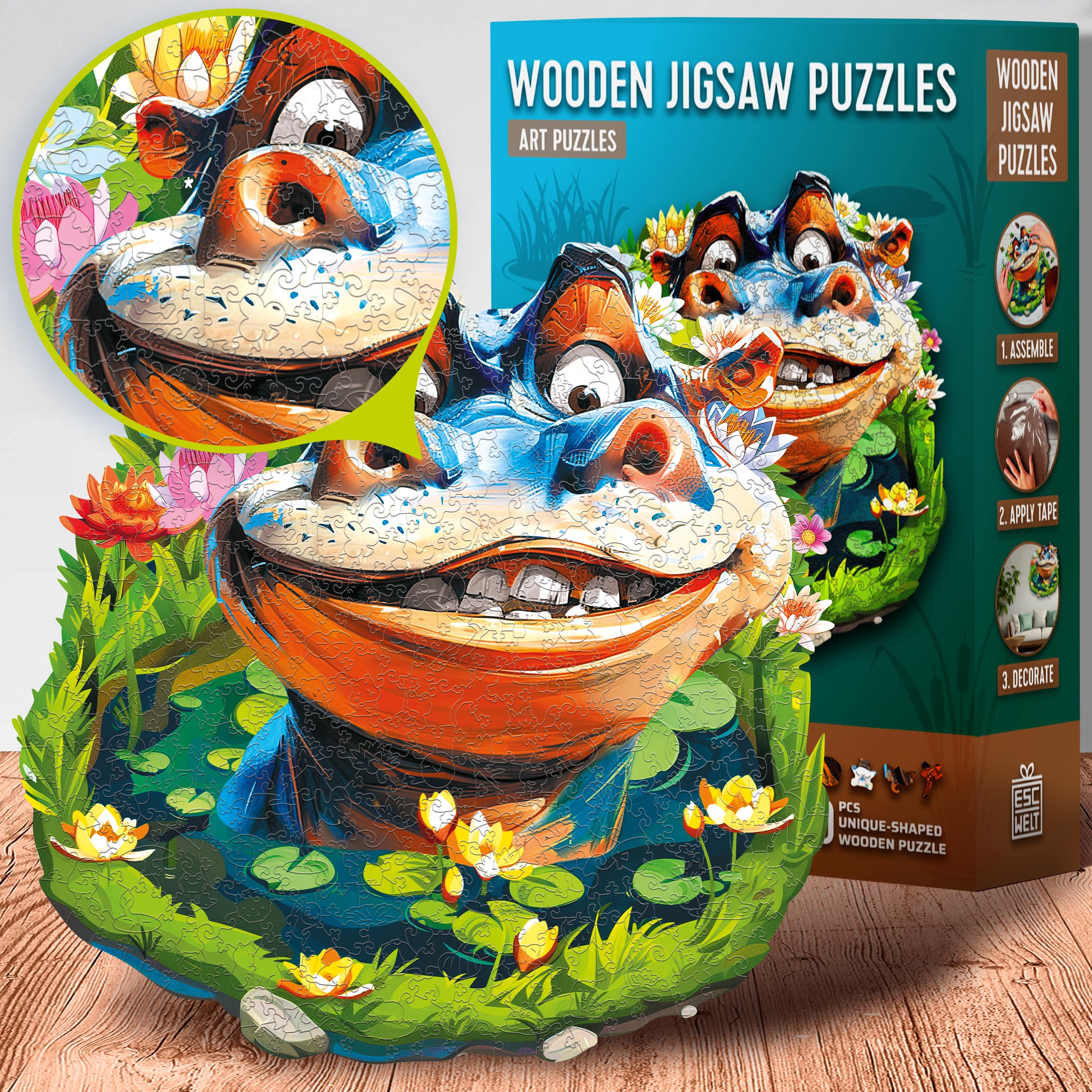 Images and photos of Funny Hippo Puzzle 300 pieces. ESC WELT.