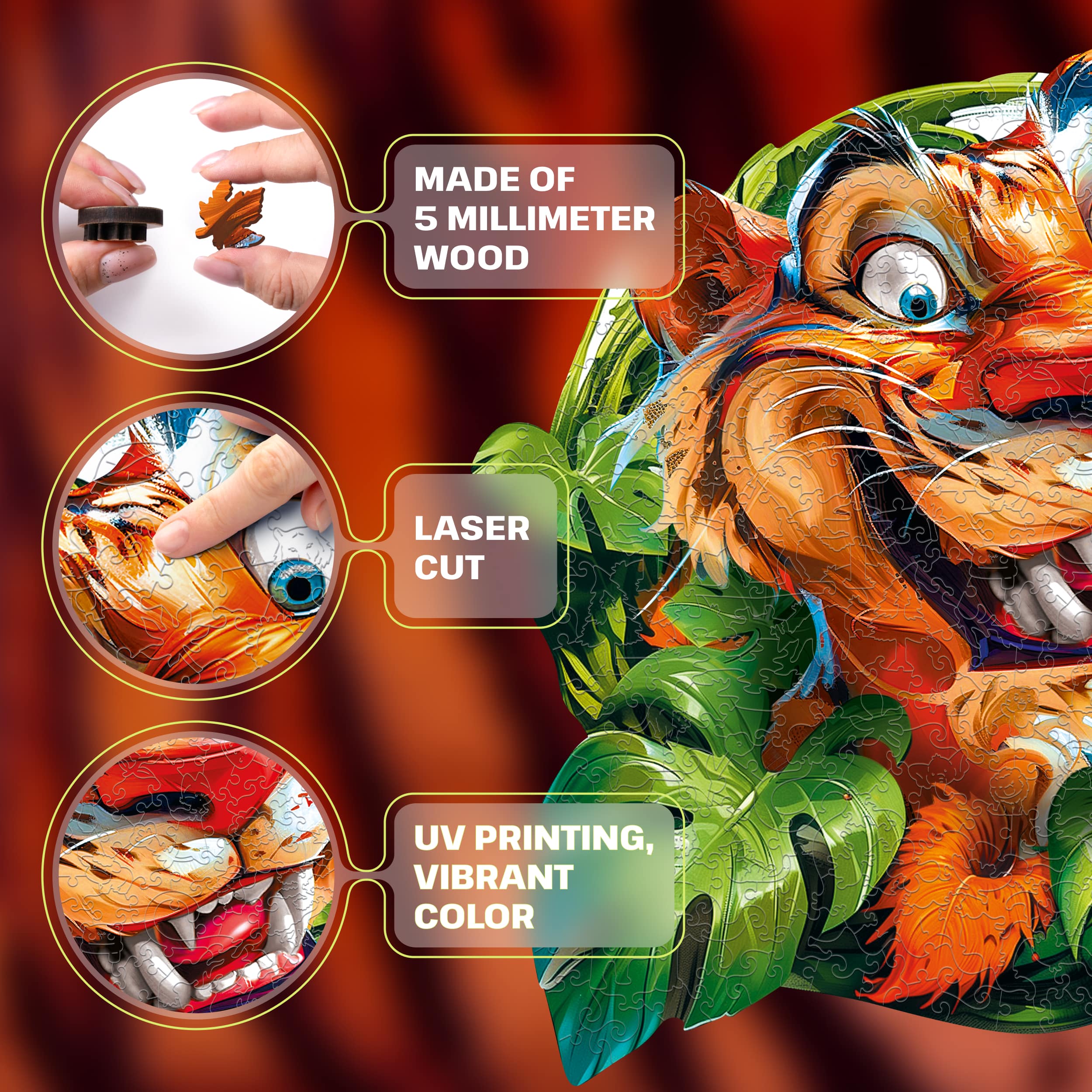 Images and photos of Funny Tiger Puzzle 500 pieces. ESC WELT.