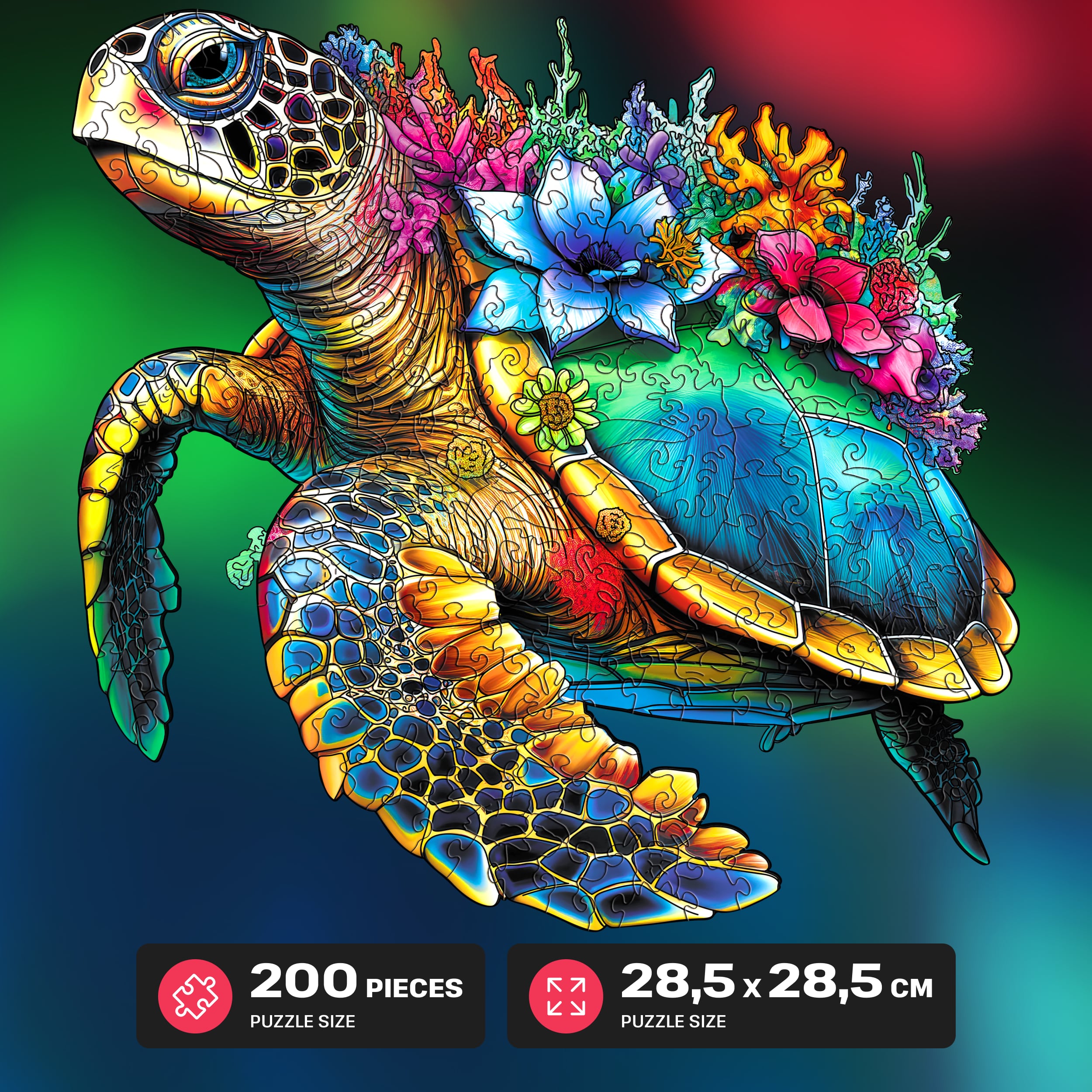 Images and photos of Turtle puzzle 200 pieces. ESC WELT.