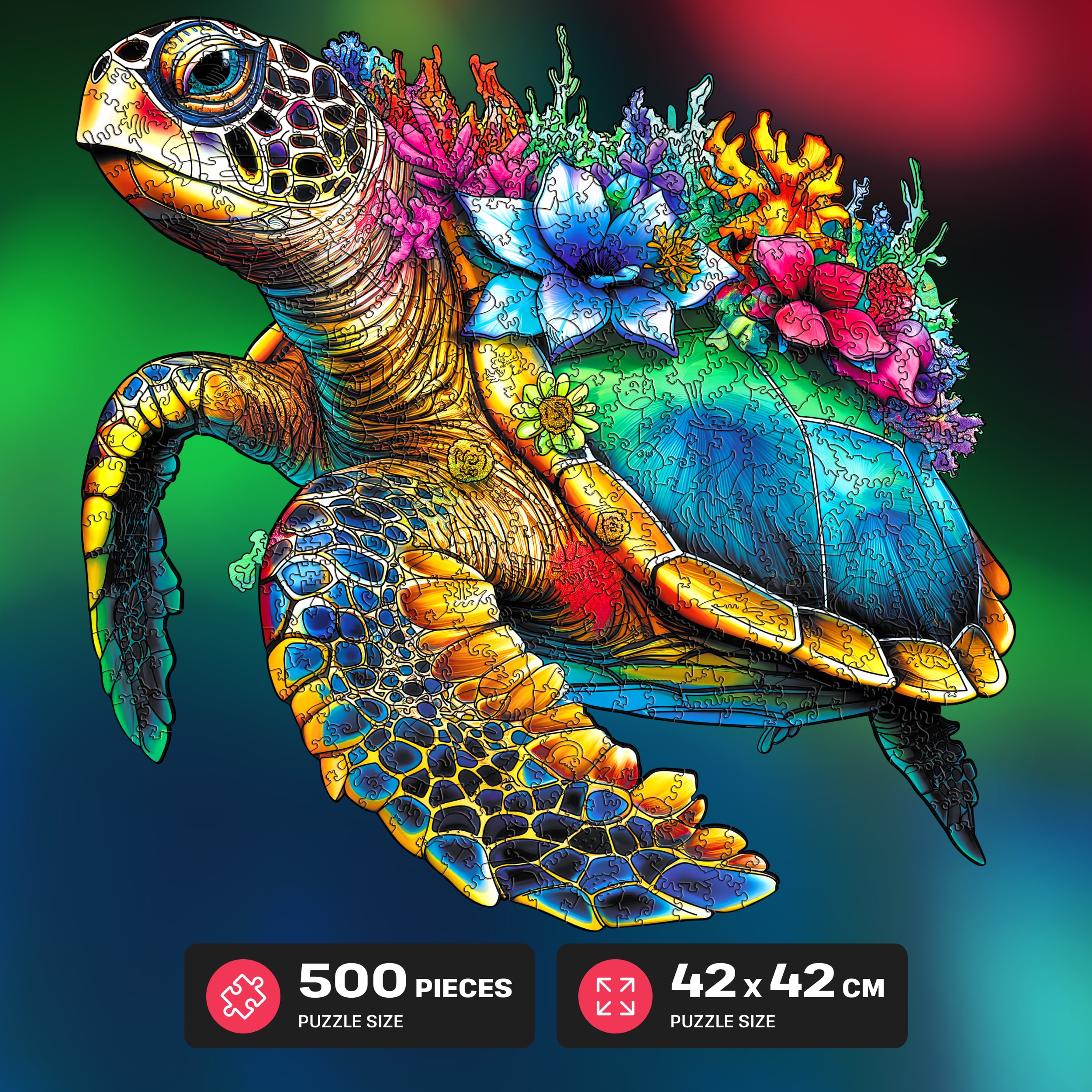 Images and photos of Turtle puzzle 500 pieces. ESC WELT.