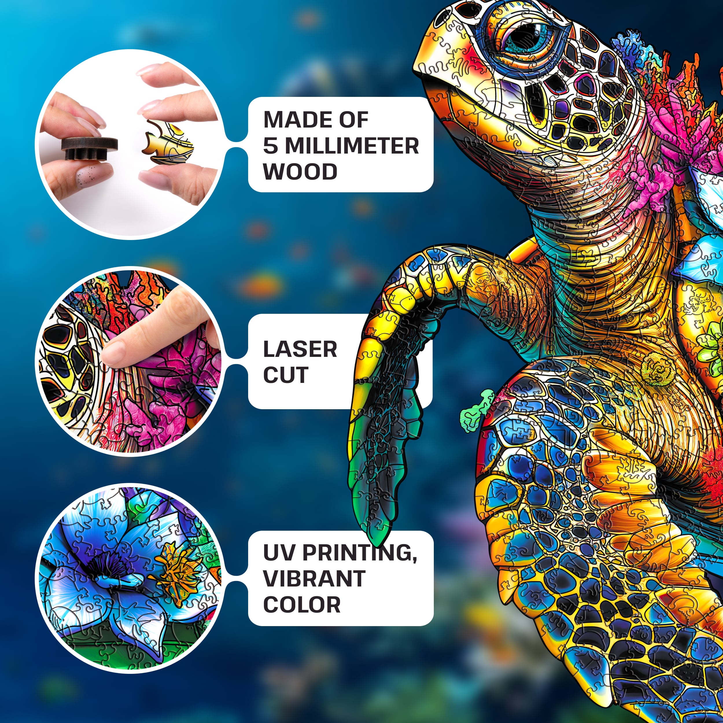 Images and photos of Turtle puzzle 300 pieces. ESC WELT.