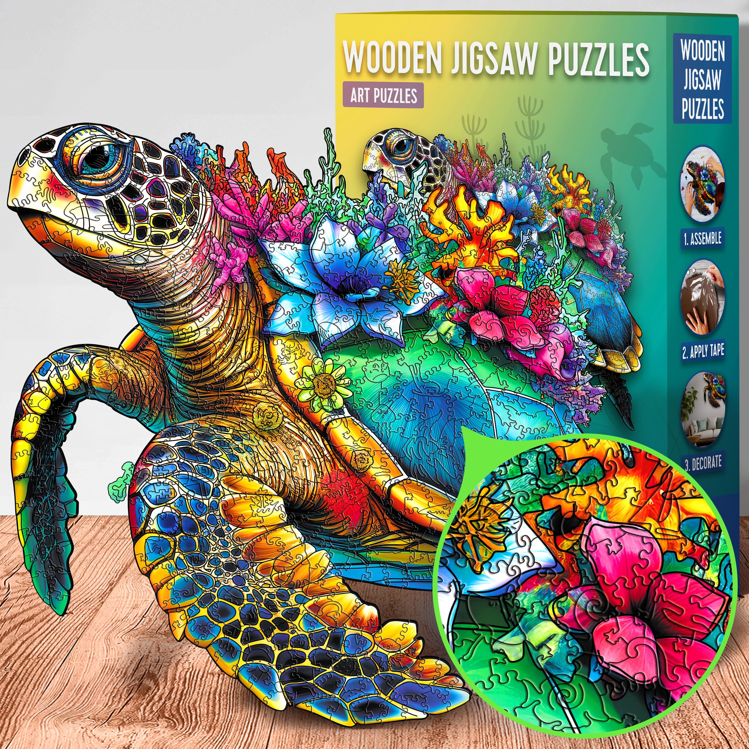 Images and photos of Turtle puzzle 300 pieces. ESC WELT.