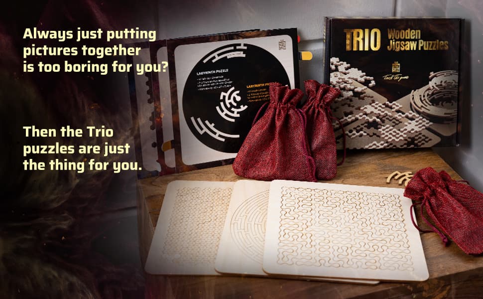 Images and photos of Trio Wooden Jigsaw Puzzles. ESC WELT.